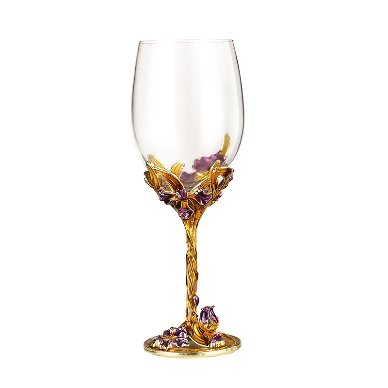 Golden Lavander Dream Wine Glass